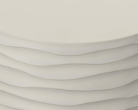 Sunpan Corey Sculpted Round Drum Coffee Table Modern