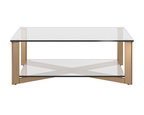 Sunpan Xavier Timeless Minimalist Modern Square Coffee Table
