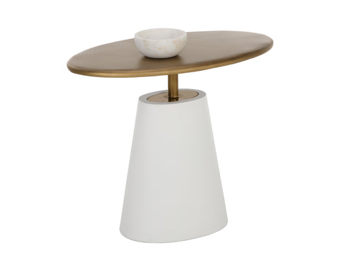 Sunpan Space Saving Modern Oval Drum Accent Table