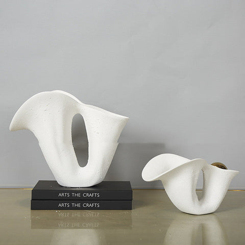 Decorating Essentials Modern Art Vase with Cut-Outs Porcelain