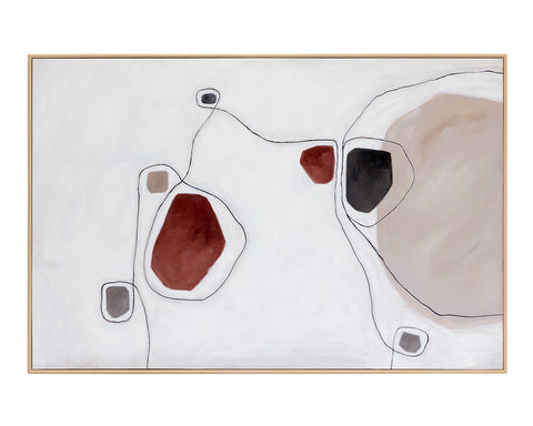 Connectivity Modern Abstract Hand Painted Floating Wall Art