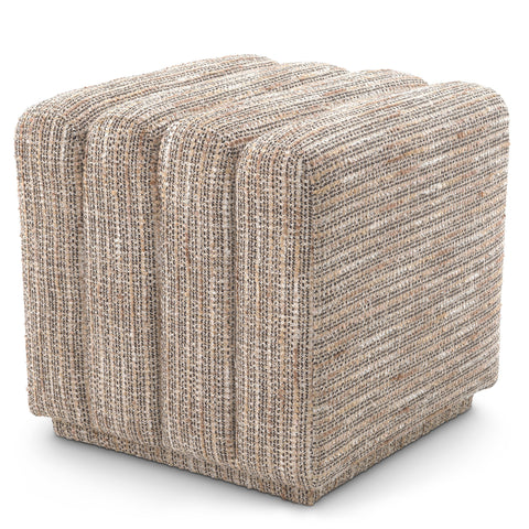 Timeless Minimalist Upholstered Stripe Accent Stool