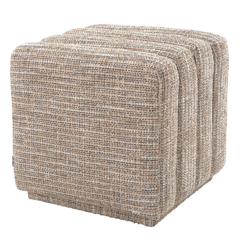 Timeless Minimalist Upholstered Stripe Accent Stool