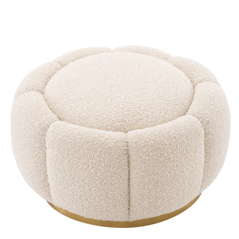 Space Saving Organic Pouf Ottoman with Plinth Base