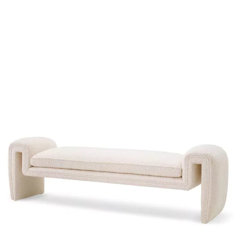 Timeless Minimalist Lounge Bench with Upholstered Boucle Finish