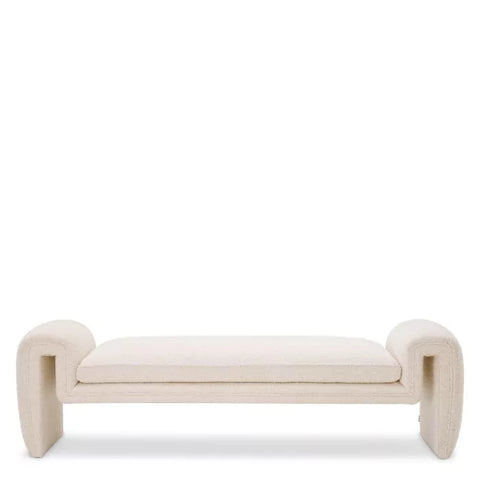 Timeless Minimalist Lounge Bench with Upholstered Boucle Finish