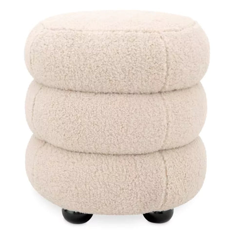 Space Saving Modern Upholstered Accent Stool with Ball Feet