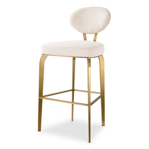 Timeless Minimalist Modern Upholstered Oval Back Bar Stool