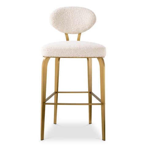Timeless Minimalist Modern Upholstered Oval Back Bar Stool