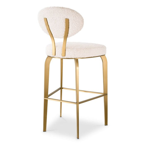 Timeless Minimalist Modern Upholstered Oval Back Bar Stool