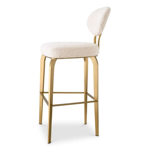 Timeless Minimalist Modern Upholstered Oval Back Bar Stool
