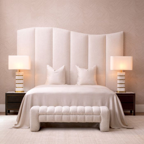 Contemporary Chanton Arch Headboard with Buttonless Tufting - Queen