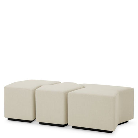 Timeless Minimalist Upholstered Accent Stool with Plinth Base