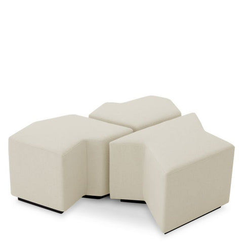 Timeless Minimalist Upholstered Accent Stool with Plinth Base