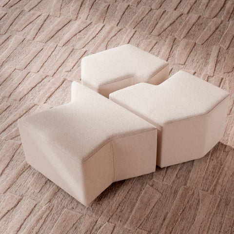 Timeless Minimalist Upholstered Accent Stool with Plinth Base