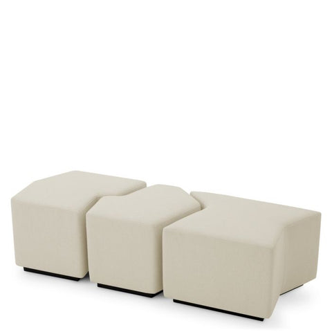 Timeless Minimalist Upholstered Accent Stool with Plinth Base