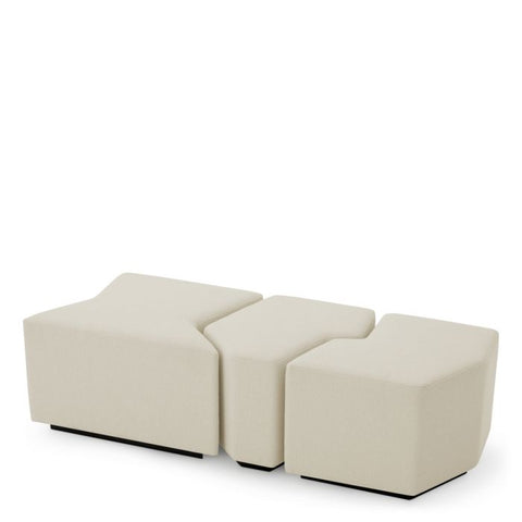 Timeless Minimalist Upholstered Accent Stool with Plinth Base