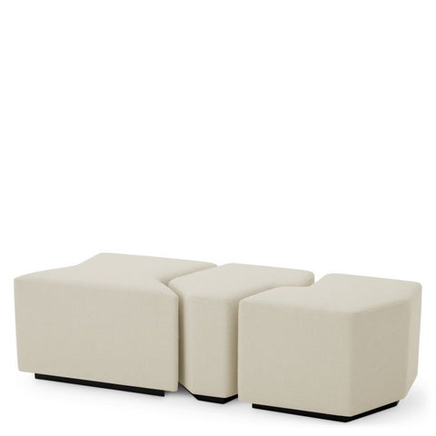 Timeless Minimalist Upholstered Accent Stool with Plinth Base