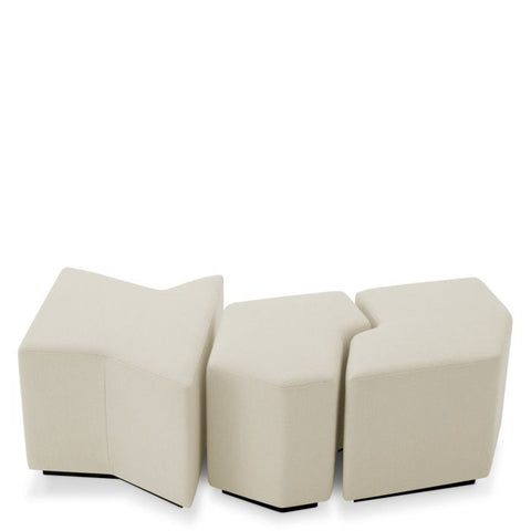 Timeless Minimalist Upholstered Accent Stool with Plinth Base