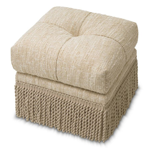 Space Saving Contemporary Upholstered Accent Stool with Fringe