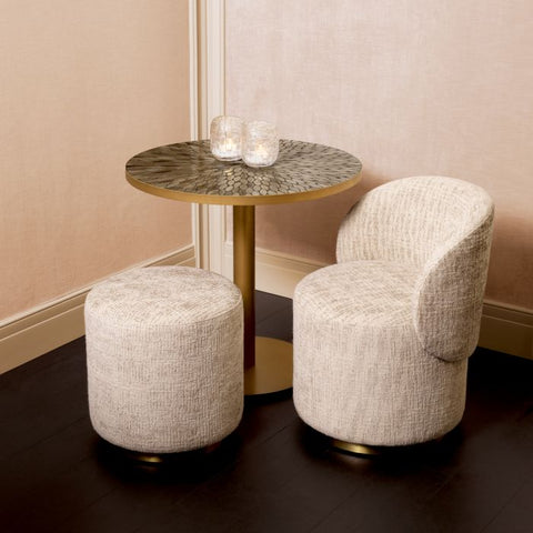 Space Saving Modern Heathered Upholstered Accent Stool