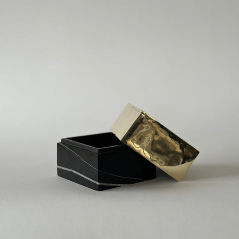 50/50 Box, Brass over Midnight Marble