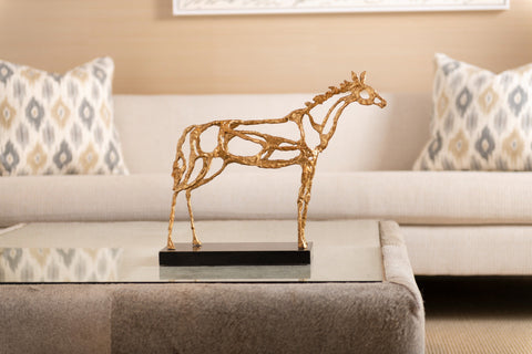 Decorating Essentials Abstract Gold Leaf Contemporary Sculpture