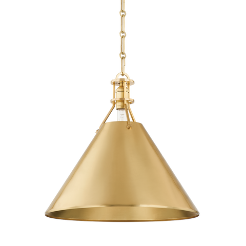 Designer Collaboration Conical Pendant Light in Aged Brass Ceiling Light