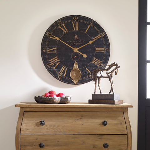 Vintage Decorative Distressed Pendulum Wall Clock