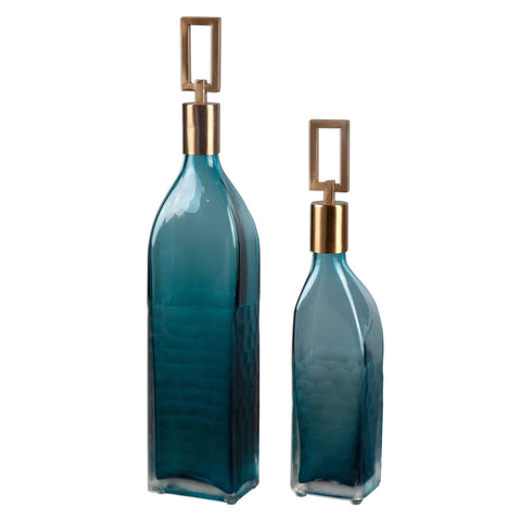 Decorating Essentials Textured Beveled Contemporary Bottle Set