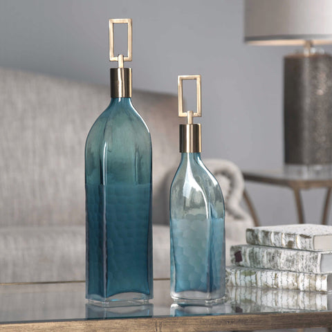 Decorating Essentials Textured Beveled Contemporary Bottle Set