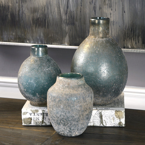 Decorating Essentials Textured Round Vase Set for Contemporary Spaces