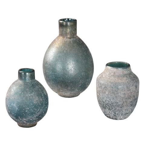 Decorating Essentials Textured Round Vase Set for Contemporary Spaces
