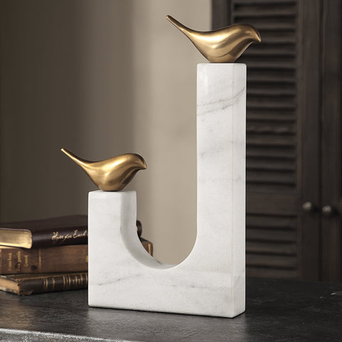 Decorating Essentials Modern Asymmetrical Brass Sculpture