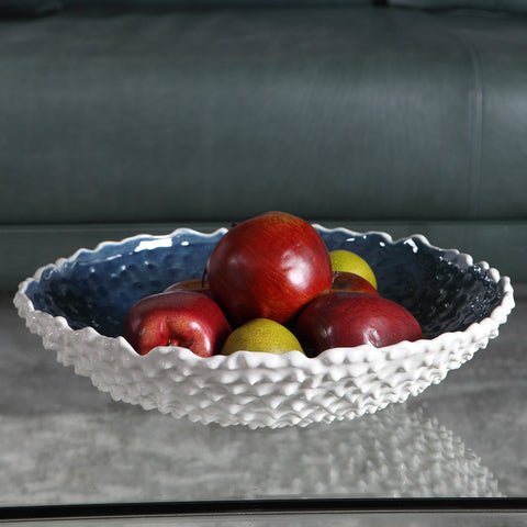 Decorating Essentials Textured Glossy Ceramic Bowl Vase
