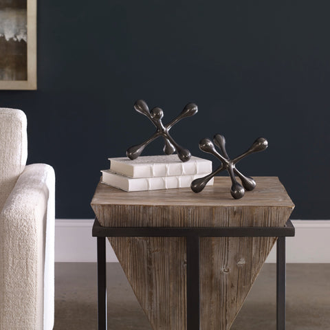 Decorating Essentials Abstract Metal Sculpture in Blackened Finish