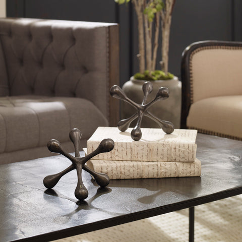 Decorating Essentials Abstract Metal Sculpture in Blackened Finish