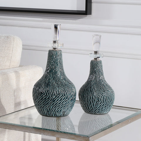 Decorating Essentials Contemporary Textured Crystal Bottle