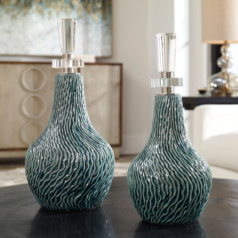 Decorating Essentials Contemporary Textured Crystal Bottle