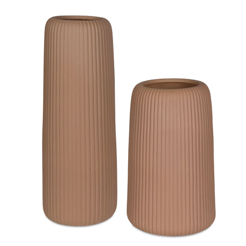 Decorating Essentials Modern Ribbed Cylinder Table Vase