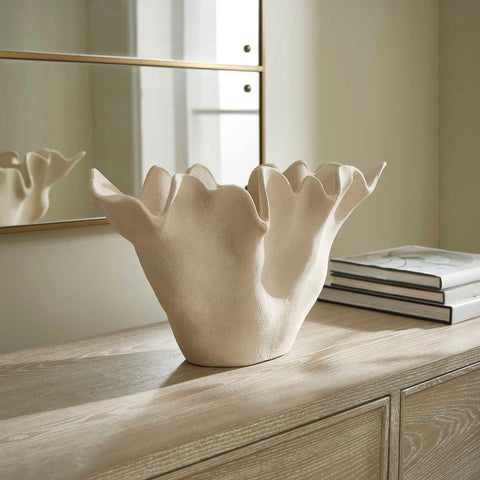 Organic Modern Textured Asymmetrical Ceramic Decorative Bowl