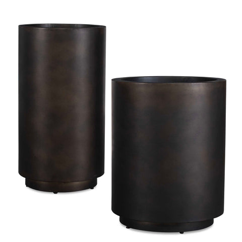 Outdoor Living and Garden Minimalist Matte Cylinder Vase Set