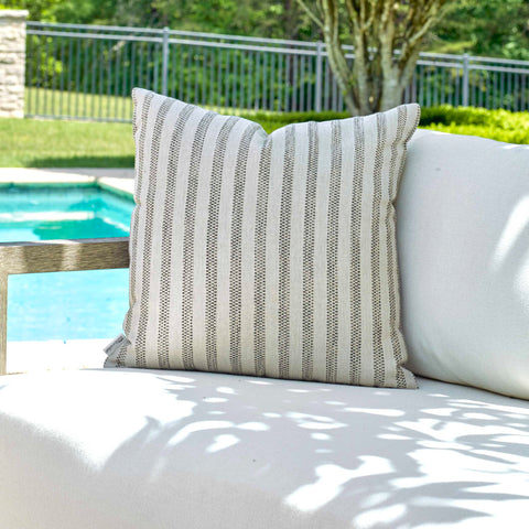 Outdoor Living & Garden Coastal Stripe Euro Cushion Throw Pillow