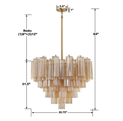 Addis Designer Collaboration Mid Century Tiered Chandelier