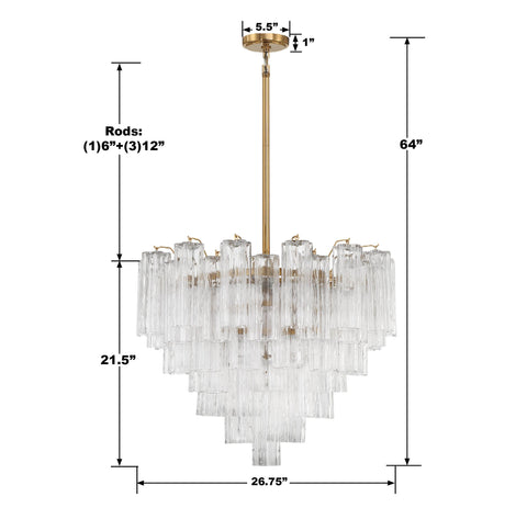 Addis Designer Collaboration Mid Century Tiered Chandelier