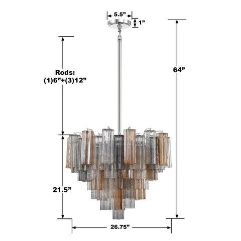 Addis Designer Collaboration Mid Century Tiered Chandelier