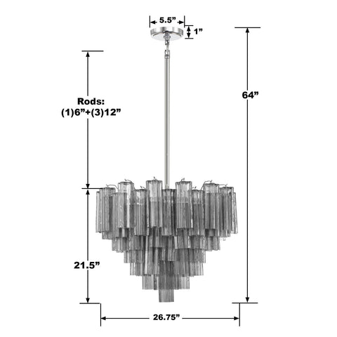 Addis Designer Collaboration Mid Century Tiered Chandelier