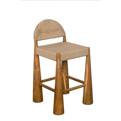 Laredo Nature-Driven Modernist Scandinavian Teak Counter Stool