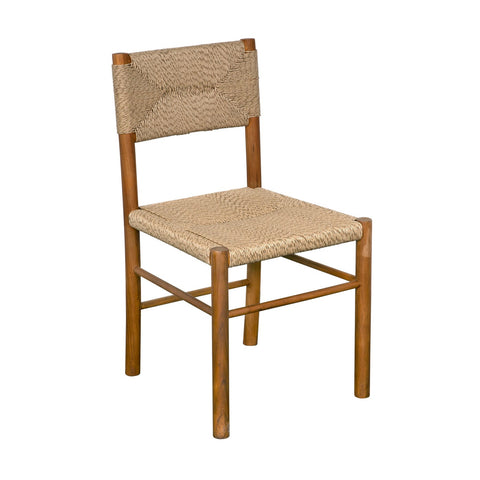 Franco Nature-Driven Modernist Organic Slat Dining Side Chair