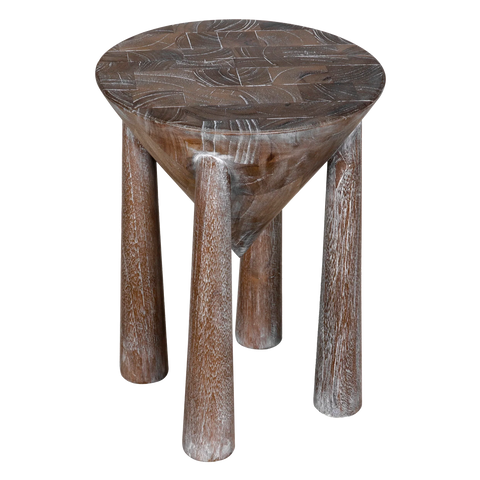 Contemporary Bohemian Curved Center Table with Tapered Legs